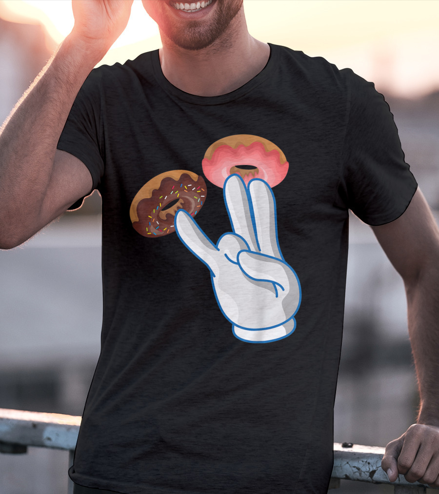2 In The Pink 1 In The Stink Hand Gesture With Two Sprinkle Donuts Dark Humor T-Shirt