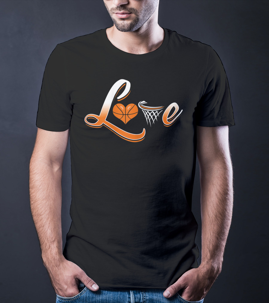 Love Basketball Heart Net T-Shirt