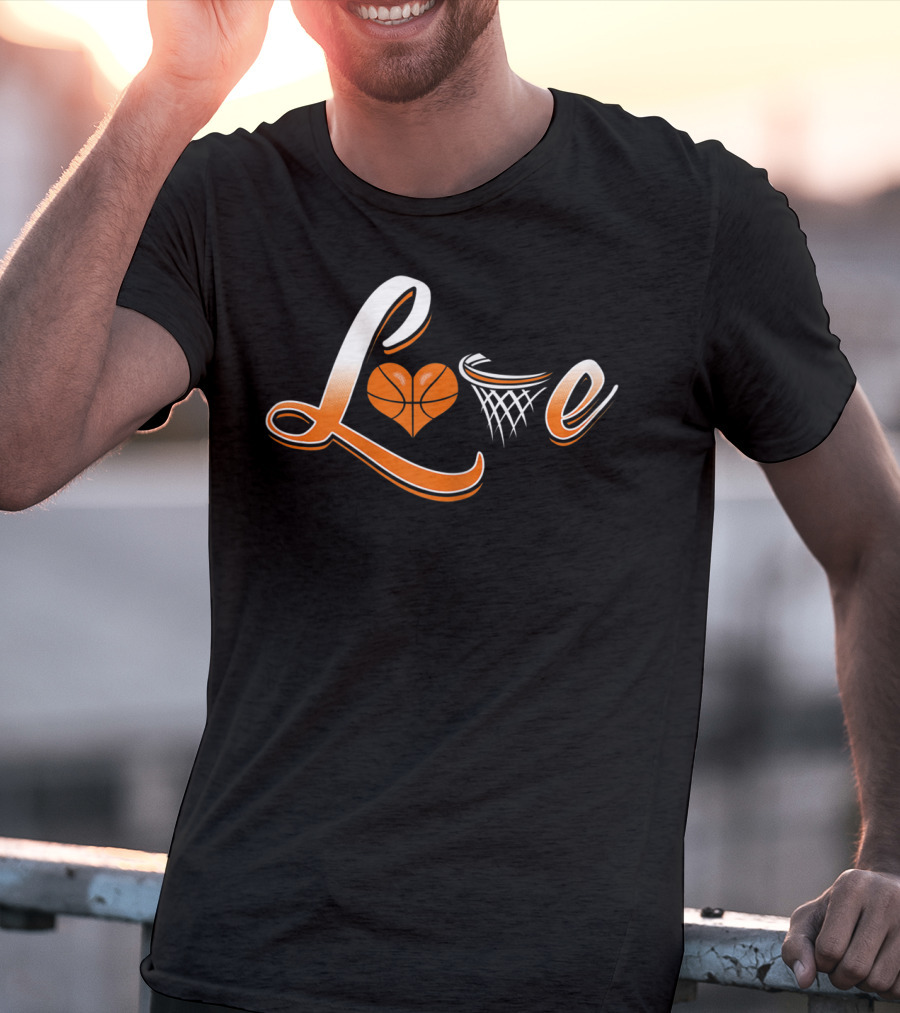 Love Basketball Heart Net T-Shirt