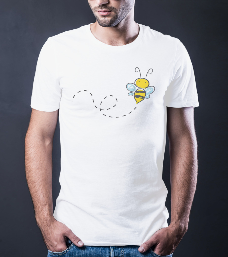 Bumble Bee Cute Doodle With Wings And Flight Path T-Shirt