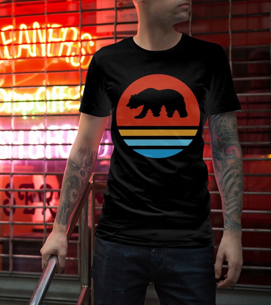 California Bear Sunset Stripes T-Shirt