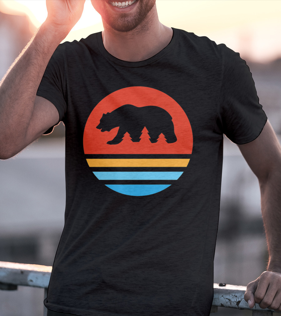 California Bear Sunset Stripes T-Shirt