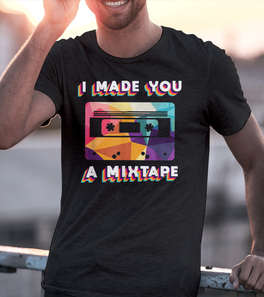 I Made You A Mixtape Colorful Cassette Vintage T-Shirt