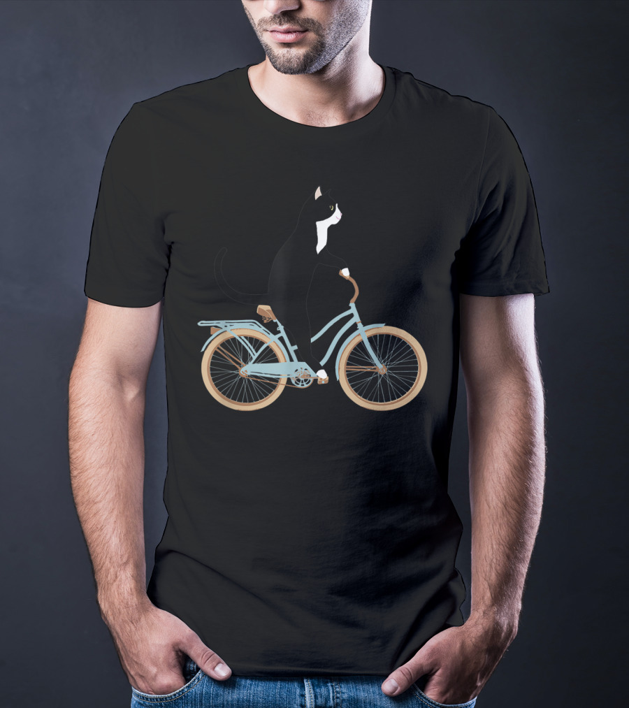 Cat Rides Bicycle T-Shirt