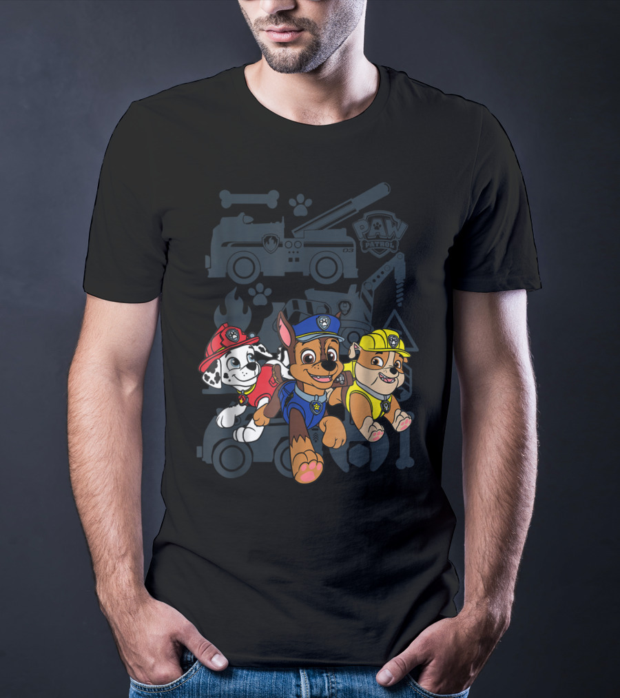 Paw Patrol Chase Marshall Rubble Adventure Vehicles T-Shirt