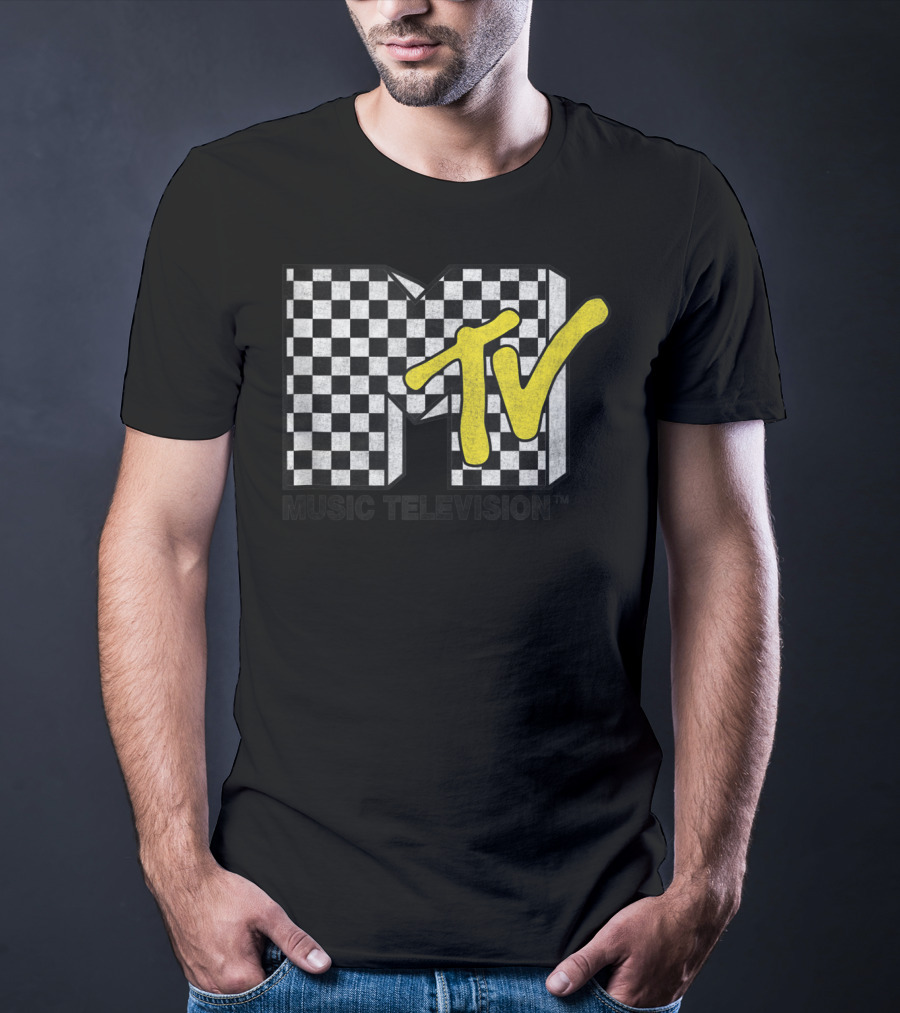 Checkered MTV Music Television Checkerboard T-Shirt