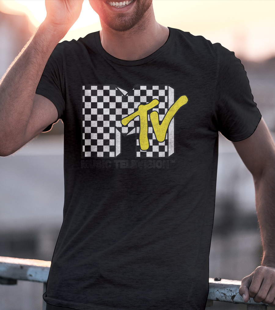 Checkered MTV Music Television Checkerboard T-Shirt