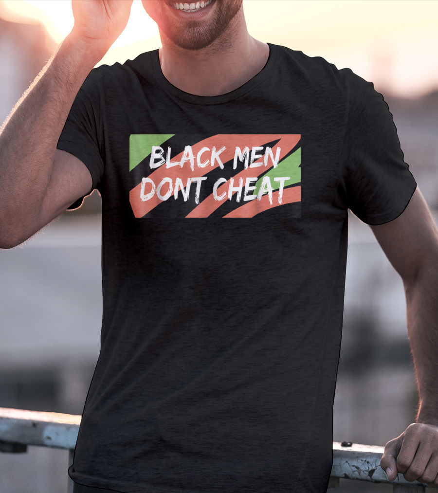 BLACK MEN DONT CHEAT Black Red Green Stripes T-Shirt