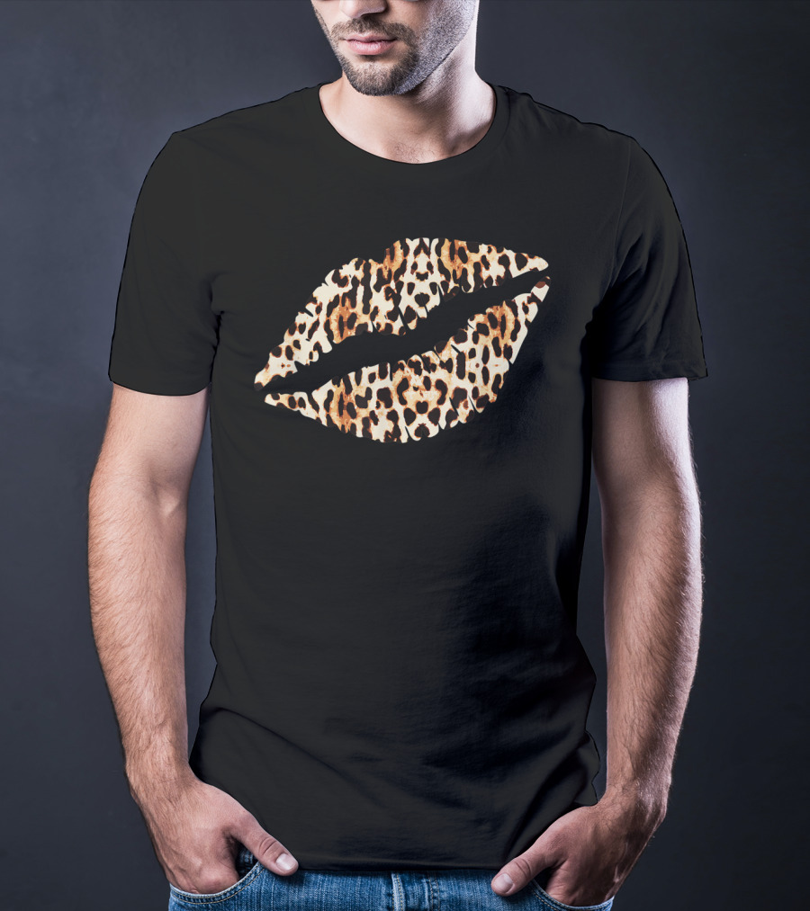 Cool Leopard Cheetah Lips Kiss Me T-Shirt