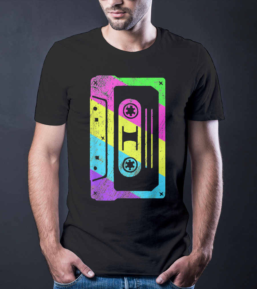 Retro Rainbow Cassette Tape Costume T-Shirt