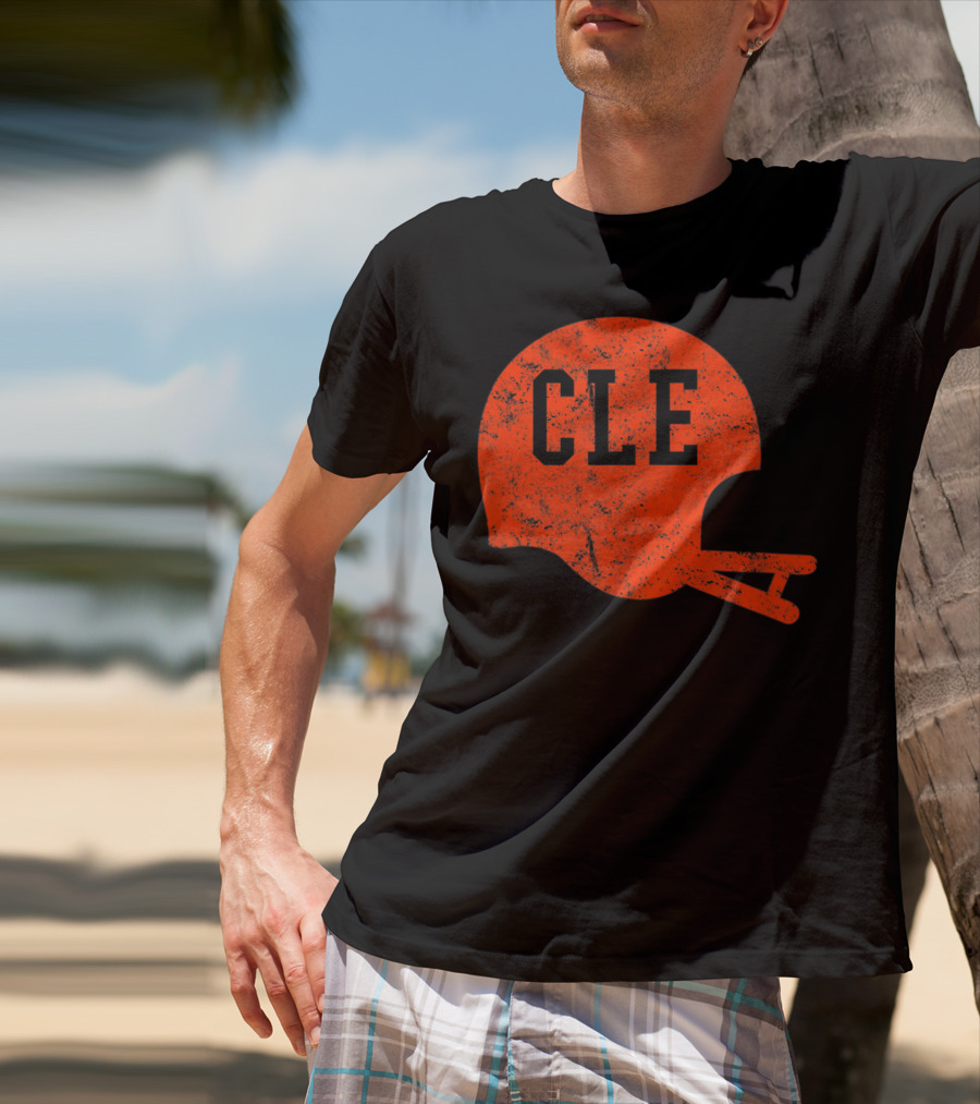 Cleveland Ohio Football CLE Vintage Helmet T-Shirt