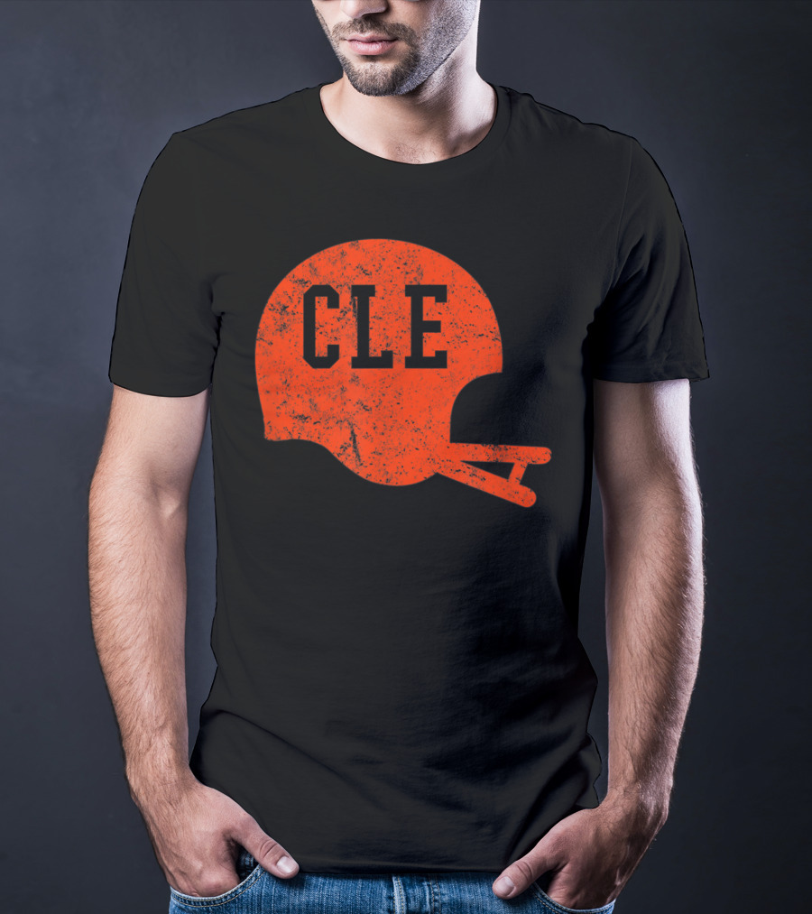 Cleveland Ohio Football CLE Vintage Helmet T-Shirt