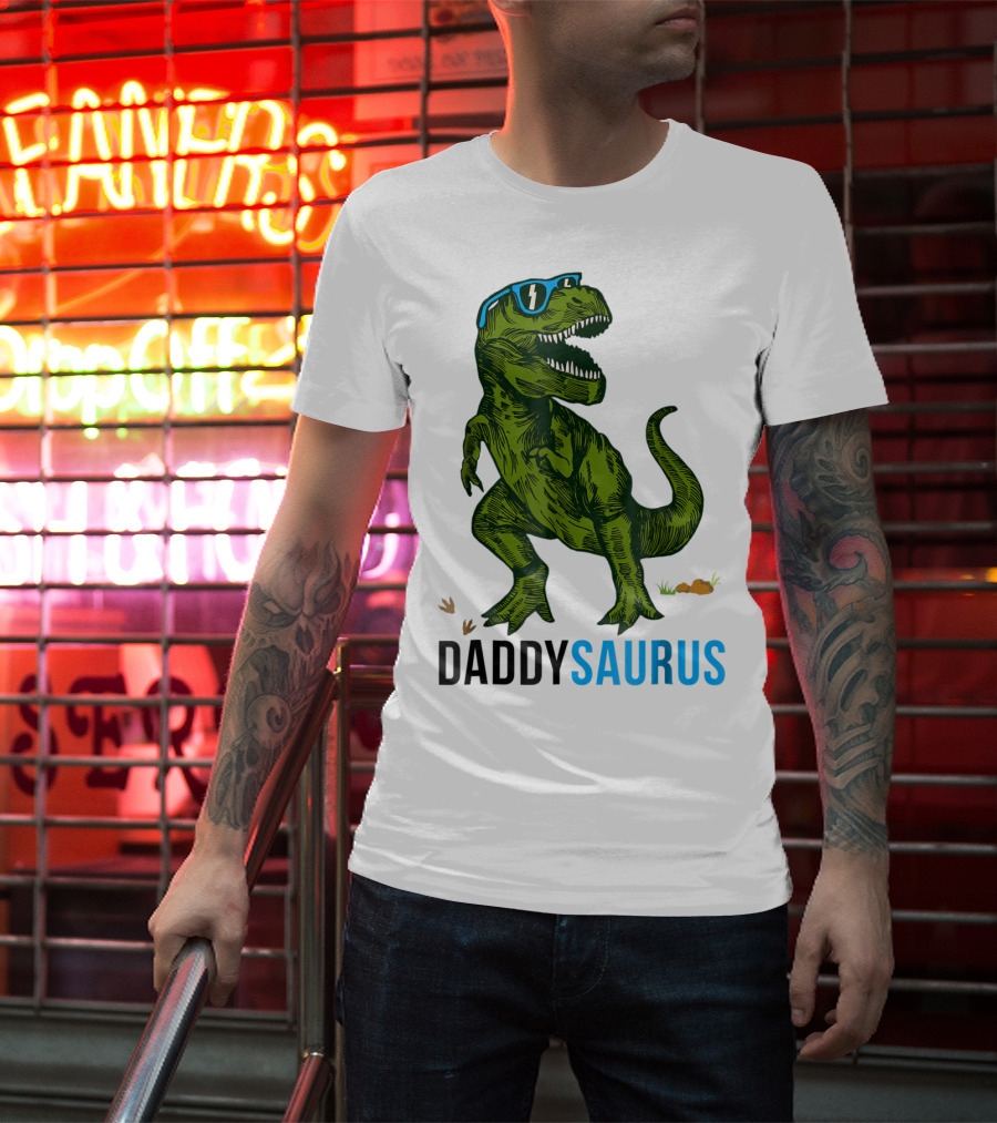 Daddysaurus Rex Dinosaur Dad Fathers Day Fun T-Shirt
