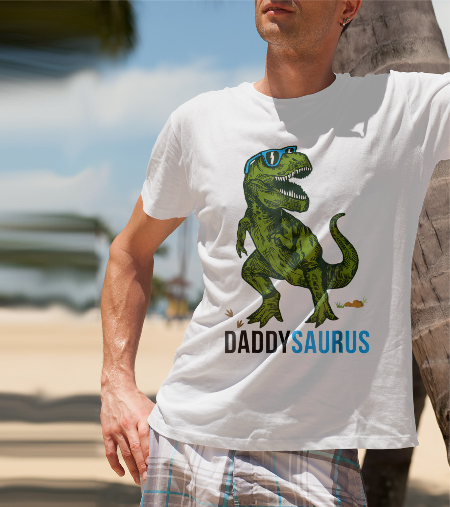 Daddysaurus Rex Dinosaur Dad Fathers Day Fun T-Shirt