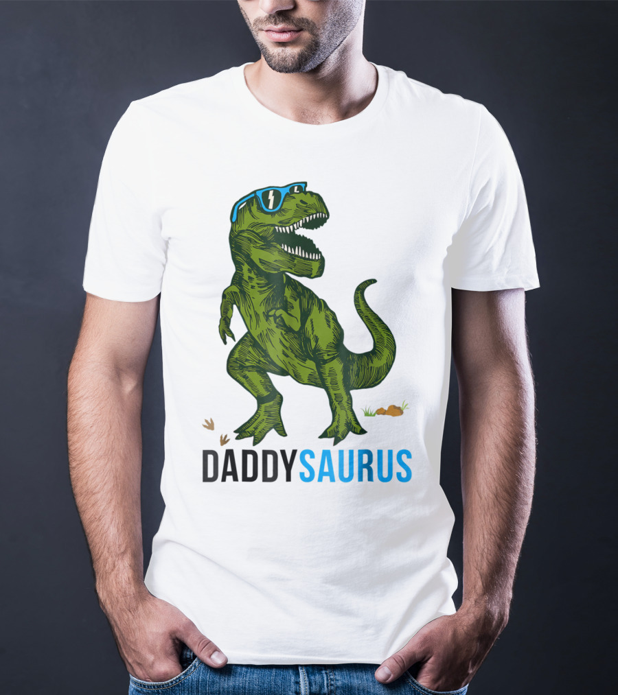 Daddysaurus Rex Dinosaur Dad Fathers Day Fun T-Shirt