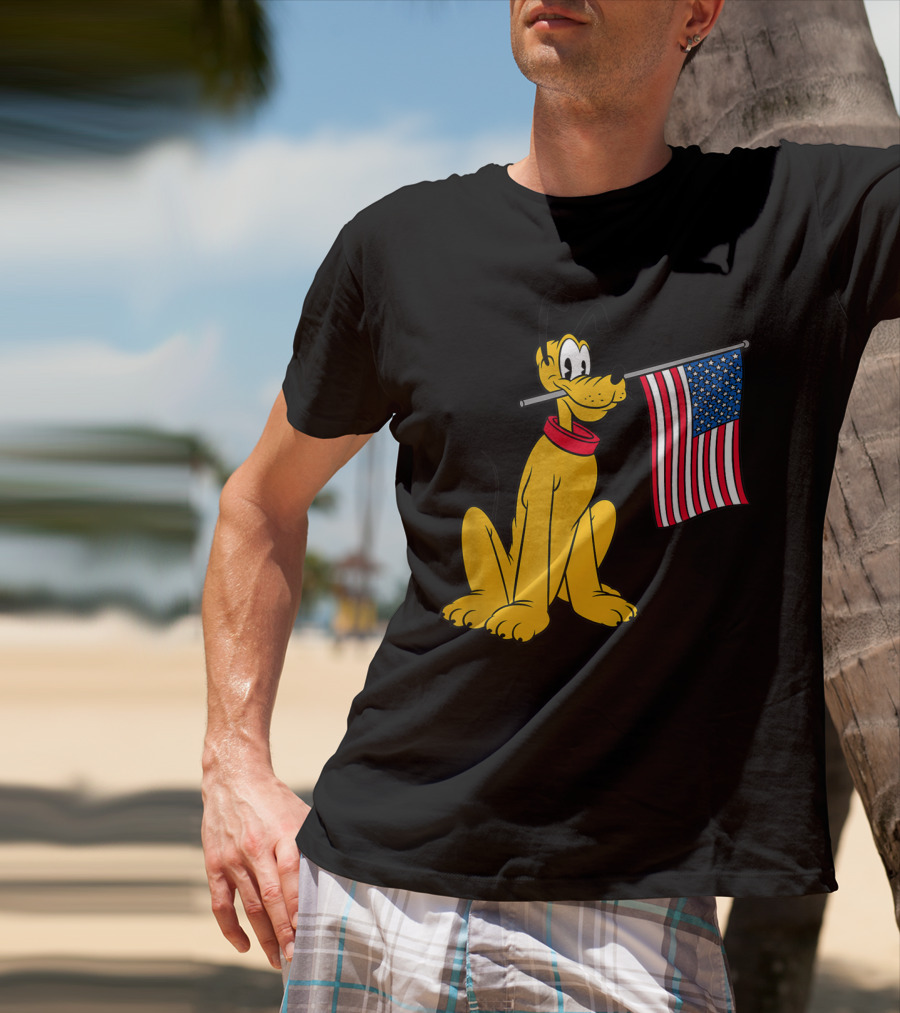 Disney Pluto American Flag T-Shirt
