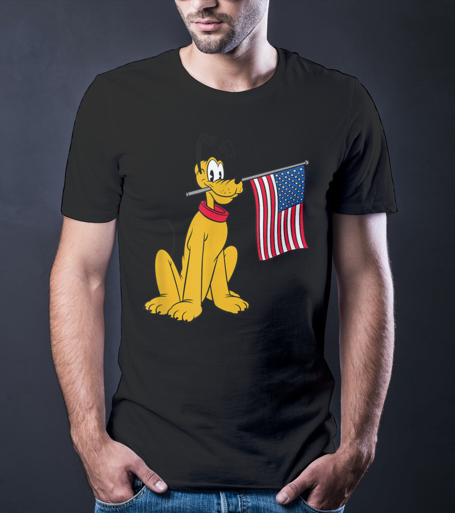 Disney Pluto American Flag T-Shirt