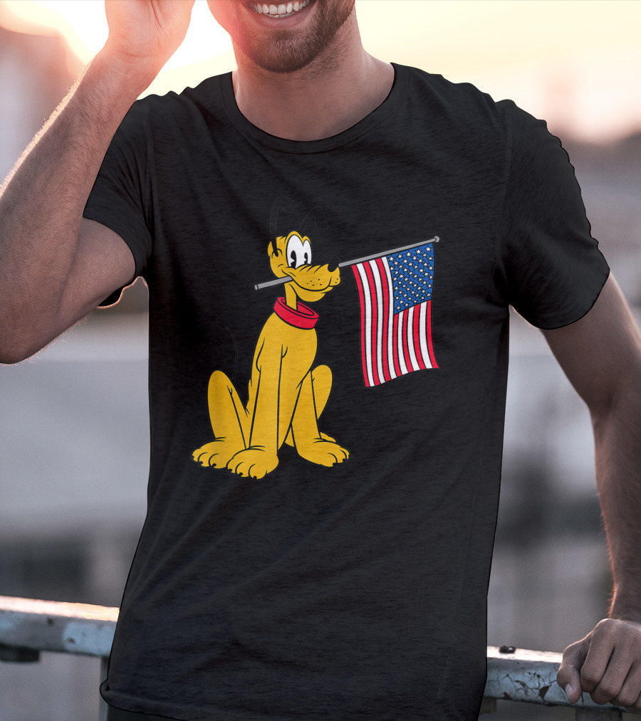 Disney Pluto American Flag T-Shirt