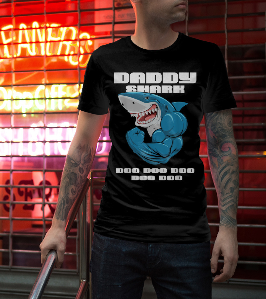 Daddy Shark Doo Doo Doo Doo Matching Family Shark T-Shirt