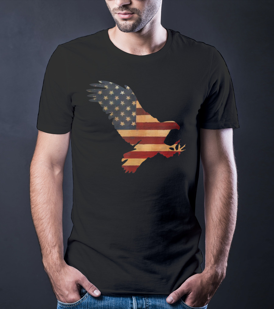 American Flag Eagle Silhouette Cool T-Shirt