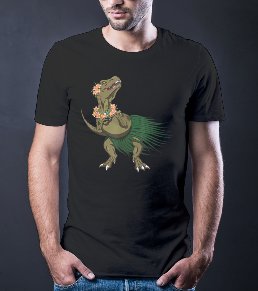 Dinosaur Ukulele Aloha Hawaiian Holiday Hula Dinosaur T-Shirt