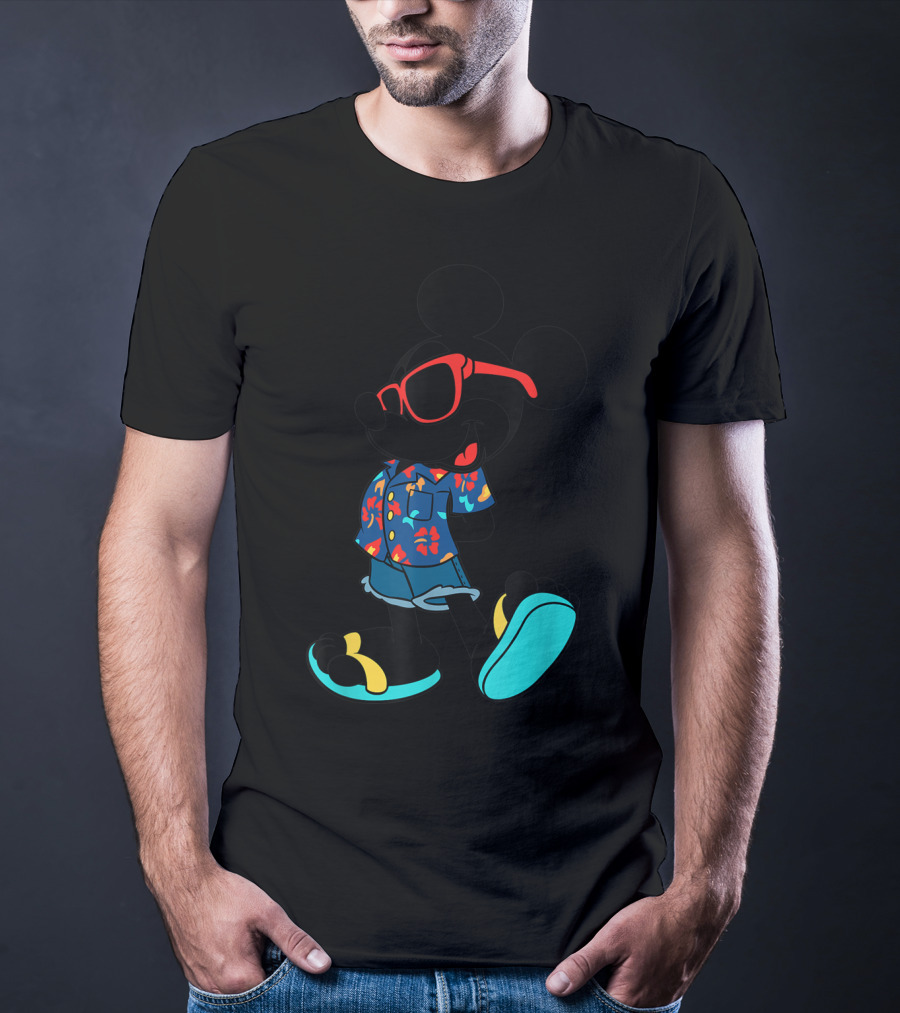 Disney Mickey Mouse Hawaiian Shirt With Sunglasses Summer T-Shirt