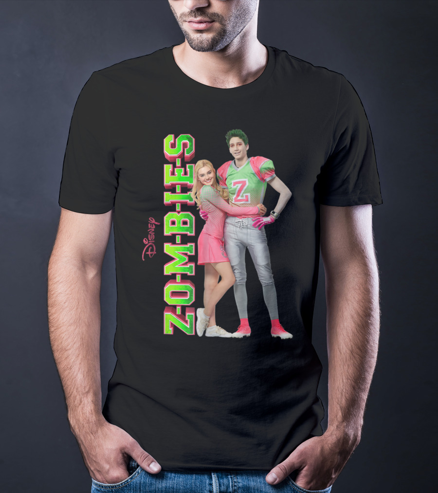 Disney Zombies Zed And Addison Cheerleader And Football Player T-Shirt