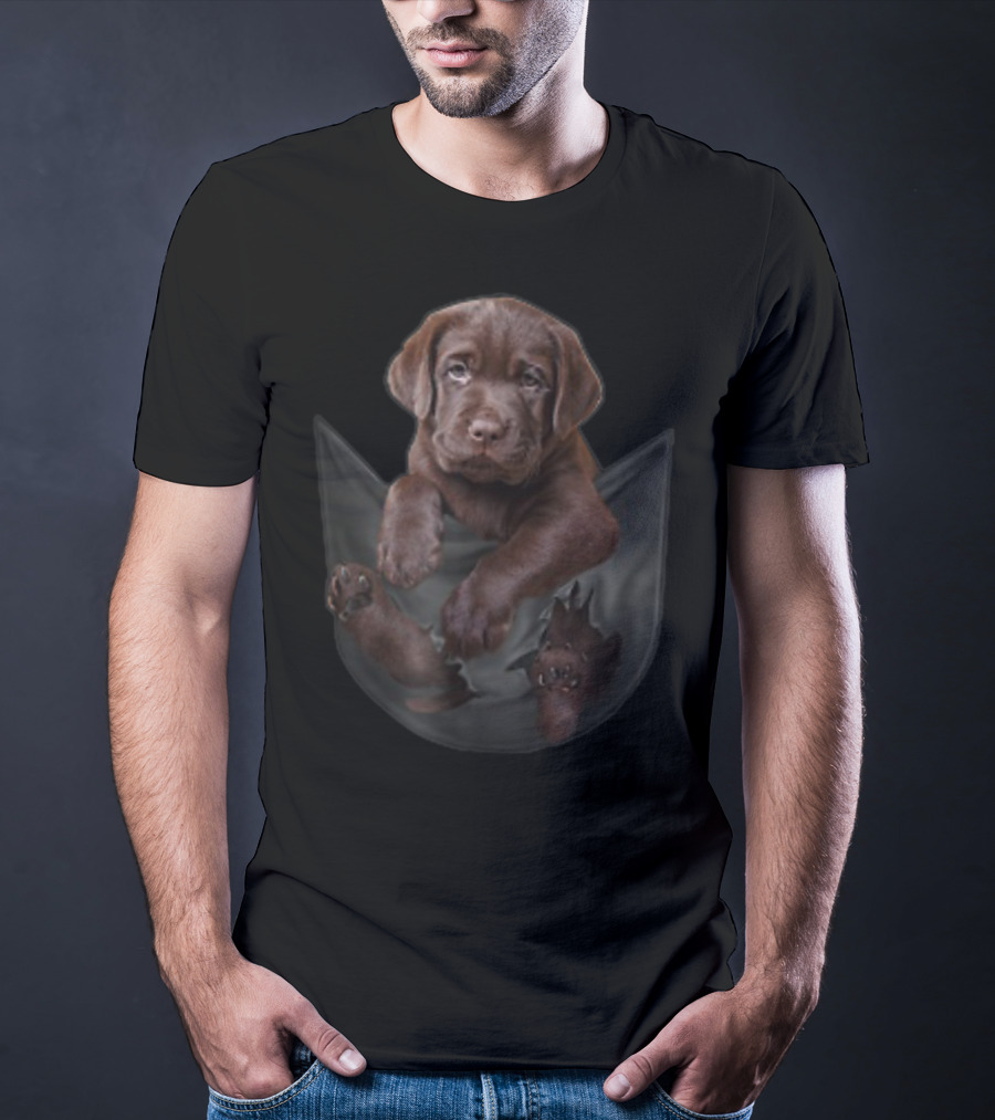 Chocolate Labrador Dog In Your Pocket T-Shirt