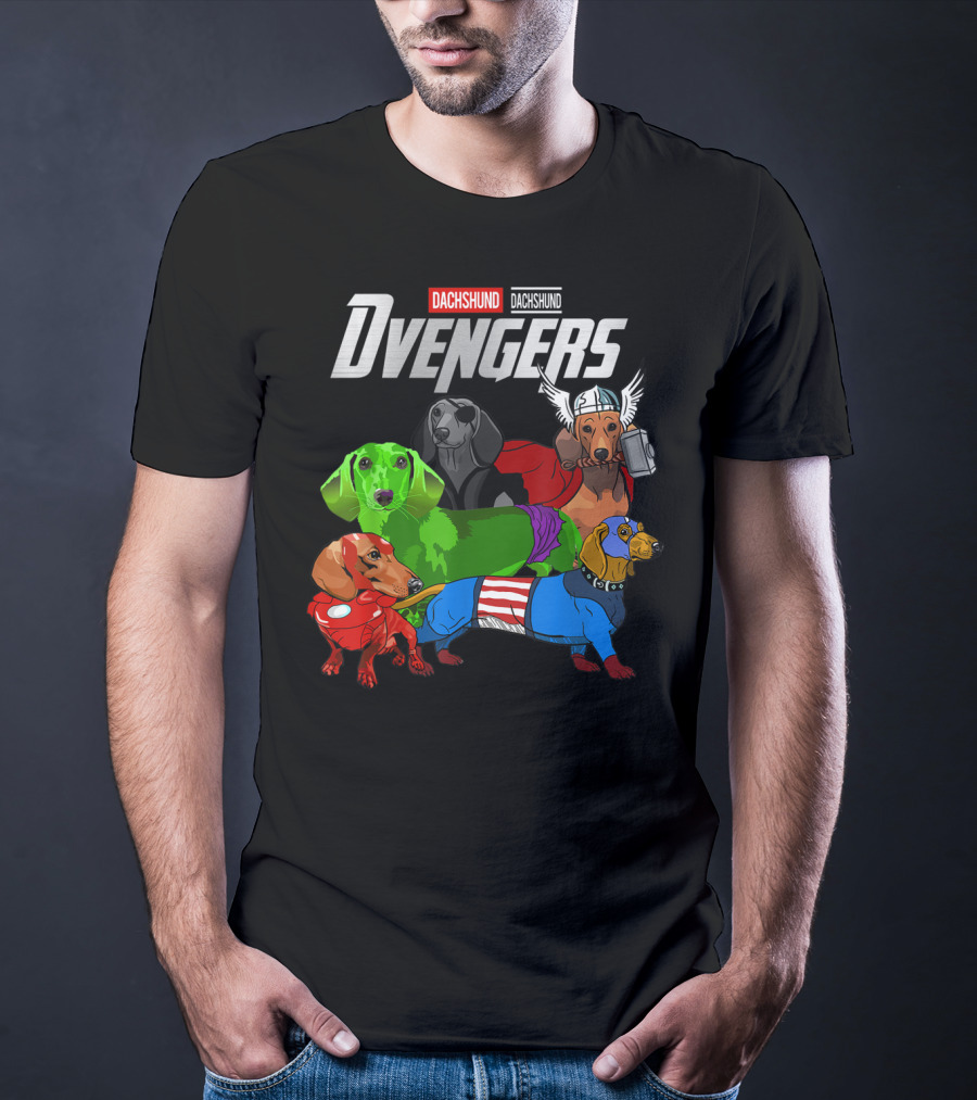 Dvengers Dachshund Funny Dog Superhero T-Shirt