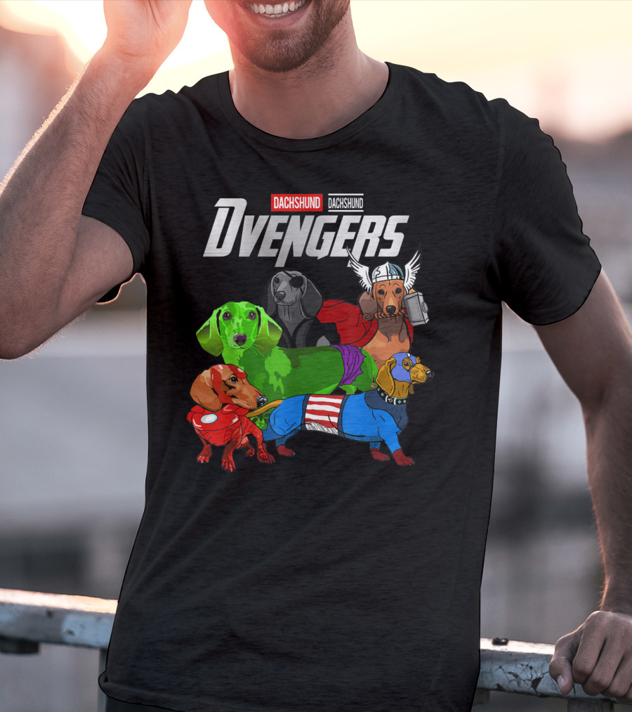 Dvengers Dachshund Funny Dog Superhero T-Shirt