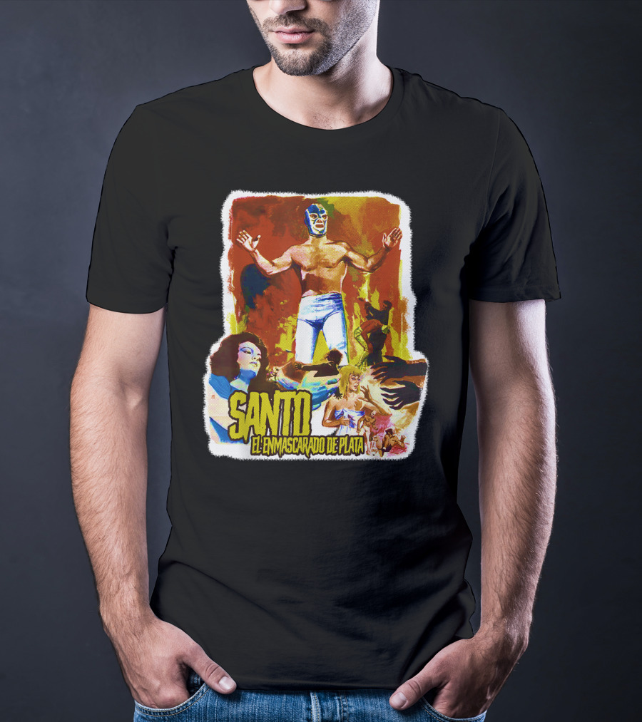 Santo El Enmascarado De Plata Classic Luchador Adventure T-Shirt