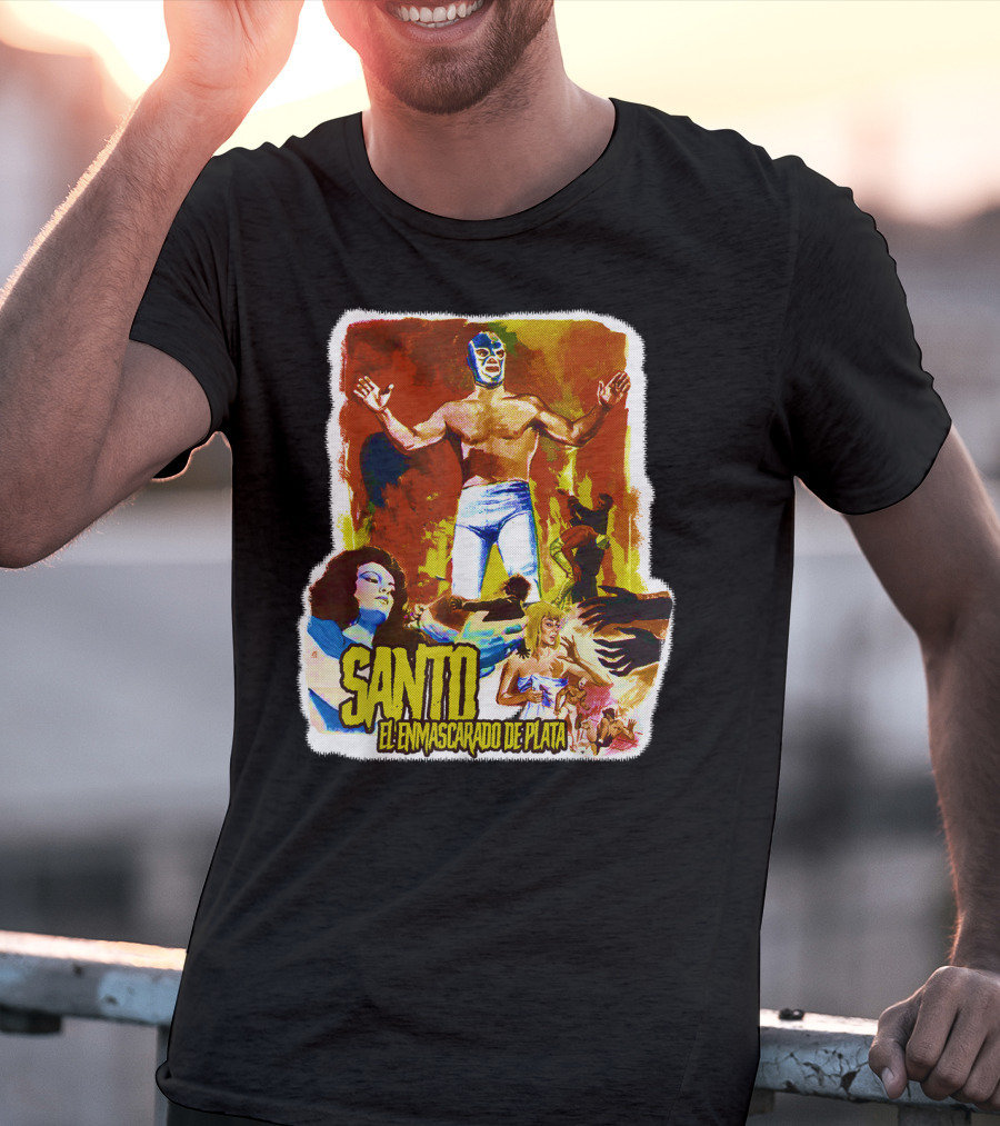 Santo El Enmascarado De Plata Classic Luchador Adventure T-Shirt
