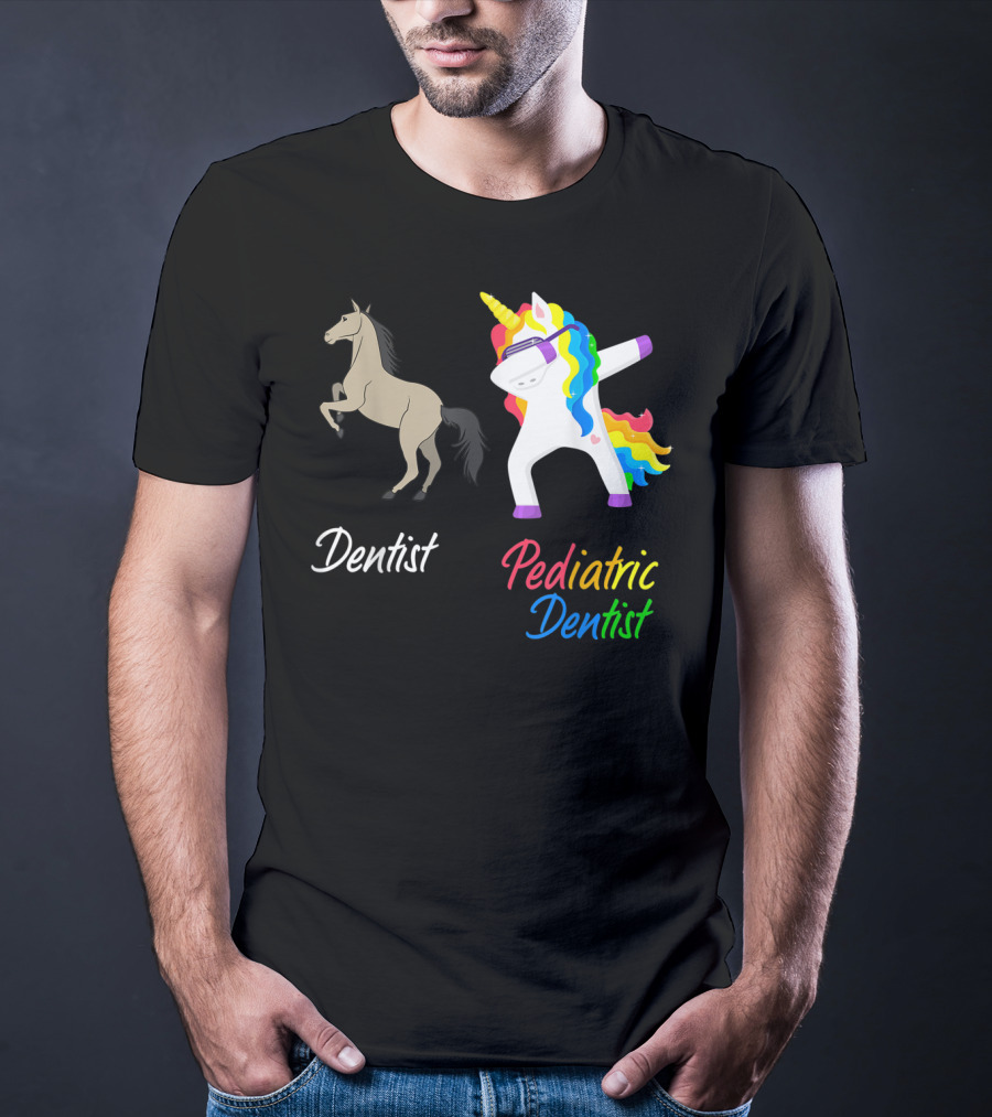 Dentist Pediatric Dentist Dabbing Unicorn T-Shirt