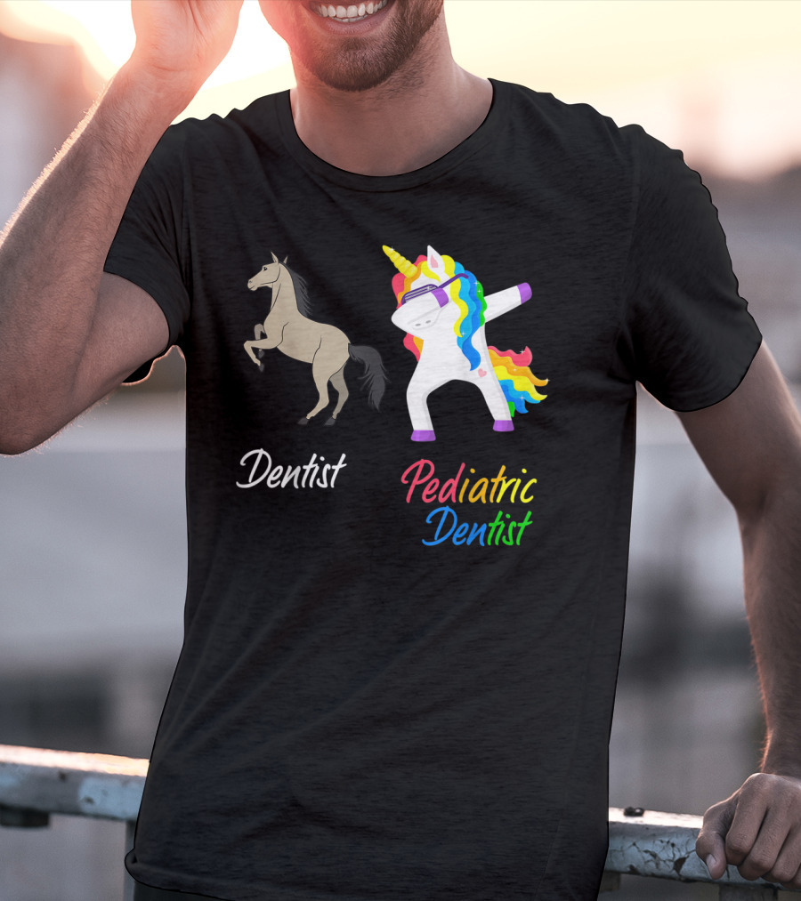 Dentist Pediatric Dentist Dabbing Unicorn T-Shirt