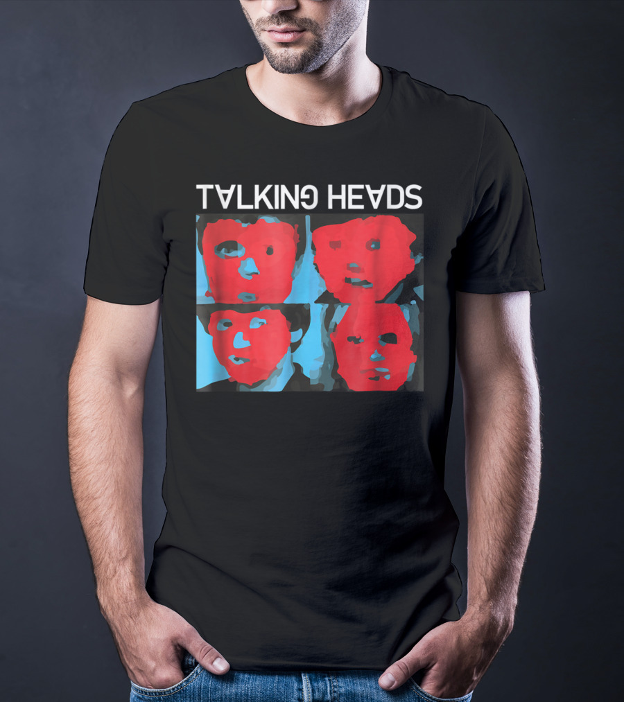 Talking Heads Psycho Killer Red Blue Mask Faces T-Shirt