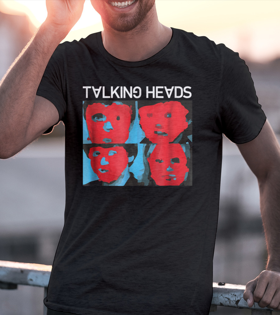 Talking Heads Psycho Killer Red Blue Mask Faces T-Shirt