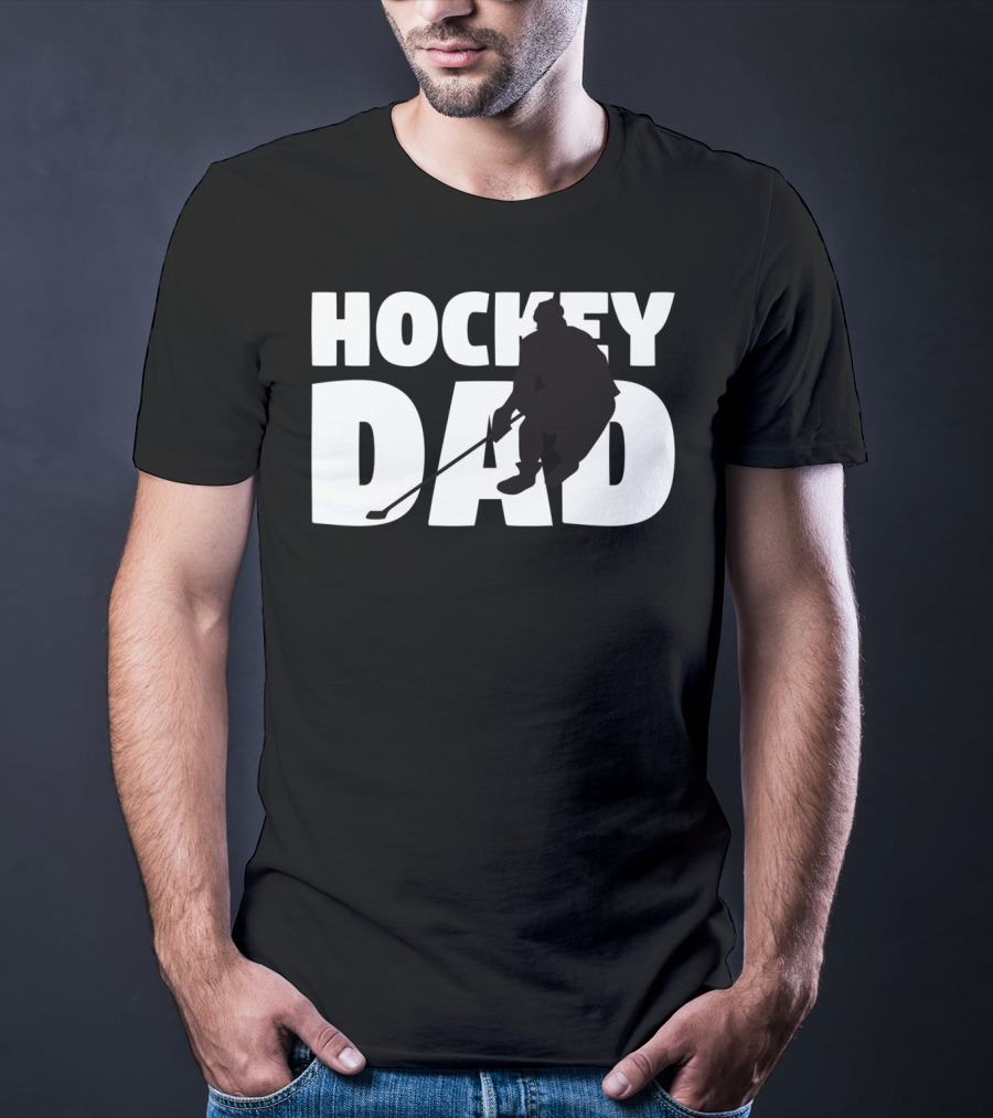 Hockey Dad Father Silhouette Hockey T-Shirt