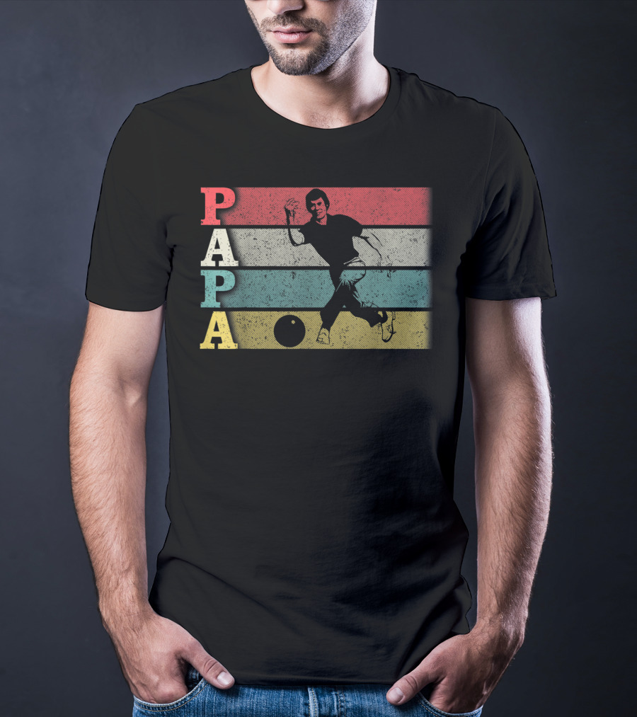 Papa Vintage Bowling Funny DadFather's T-Shirt