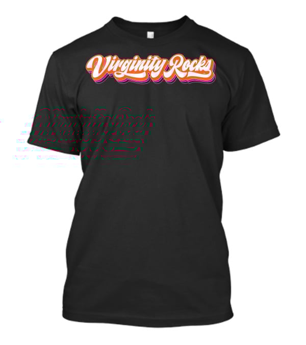 Virginity Rocks Bold Retro 70s Script T-Shirt