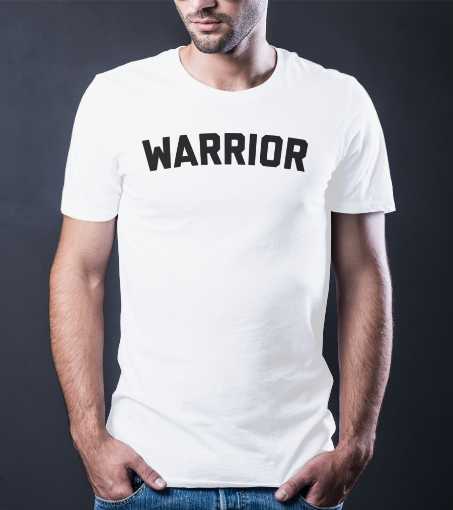 Warrior Black Bold Typography T-Shirt