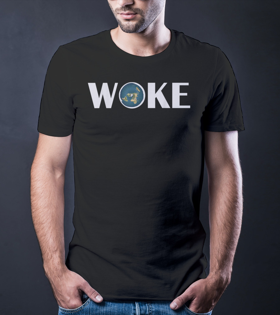 Woke Flat Earth Society Map Planet Earth T-Shirt