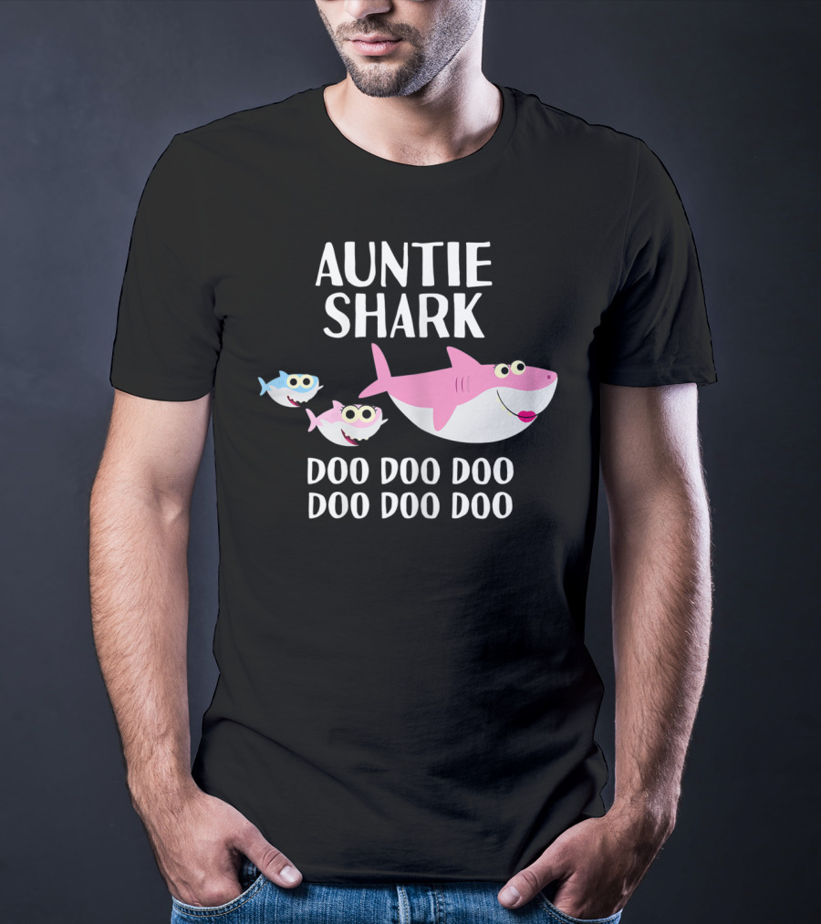 Auntie Shark Doo Doo Mother's Day Catchy Family Fun T-Shirt