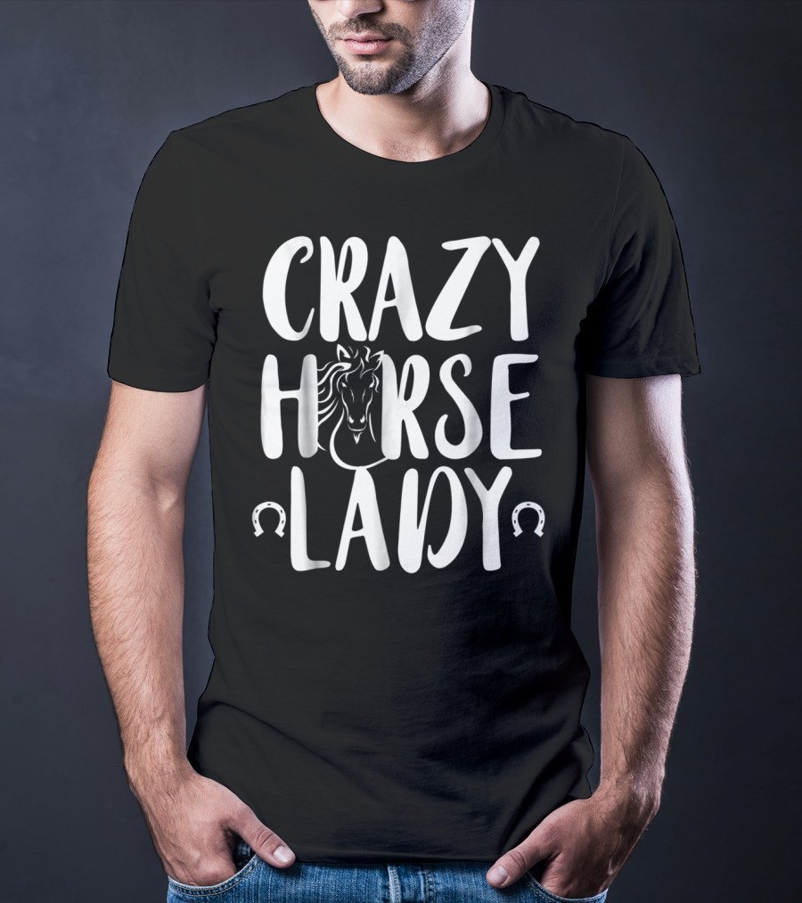 Crazy Horse Lady Horse Lovers Equestrian T-Shirt