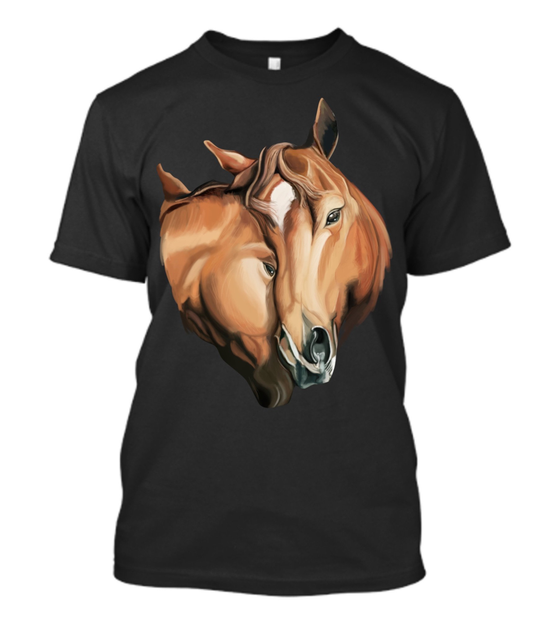 Cute Brown Horses Love Horse Affection T-Shirt