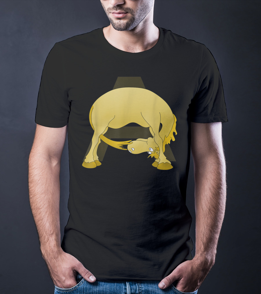 Cute Pony Monogram Cartoon Horse Letter A T-Shirt