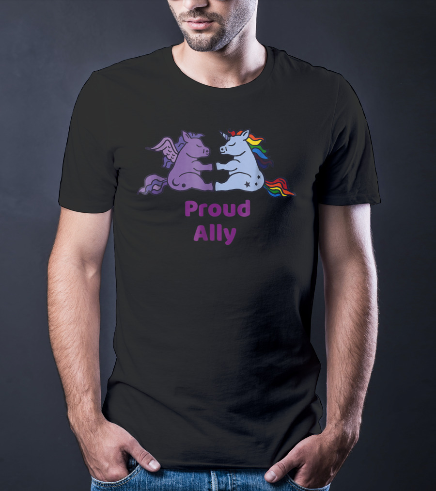 Proud Ally Cute Unicorn Winged Horse T-Shirt