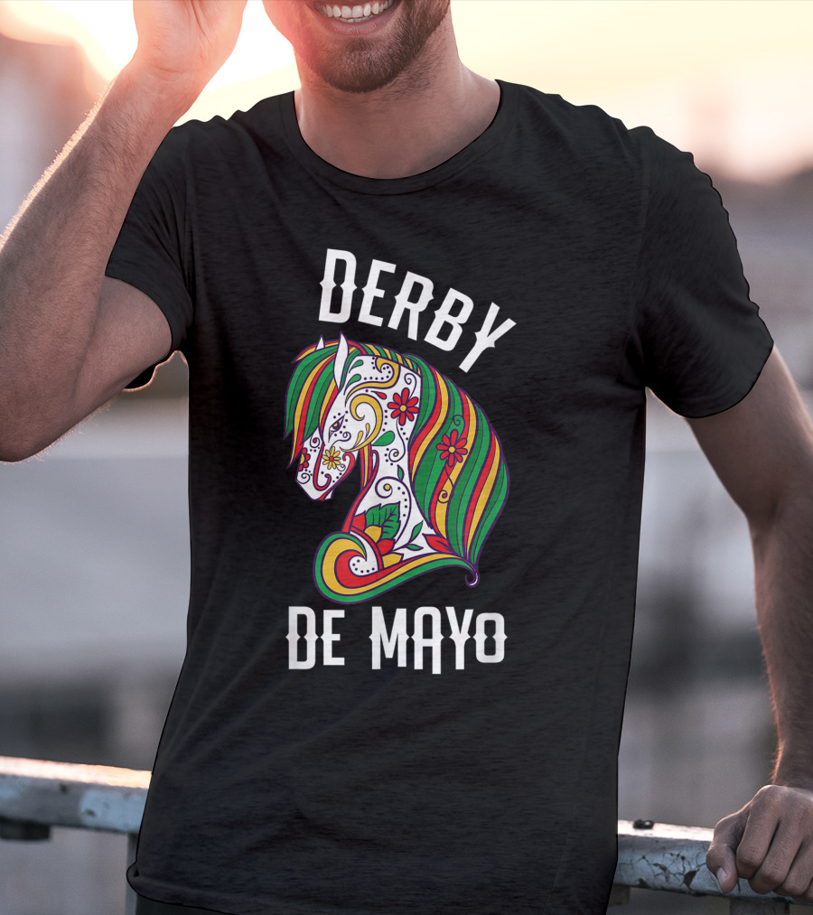Derby De Mayo Colorful Floral Horse Art UF T-Shirt