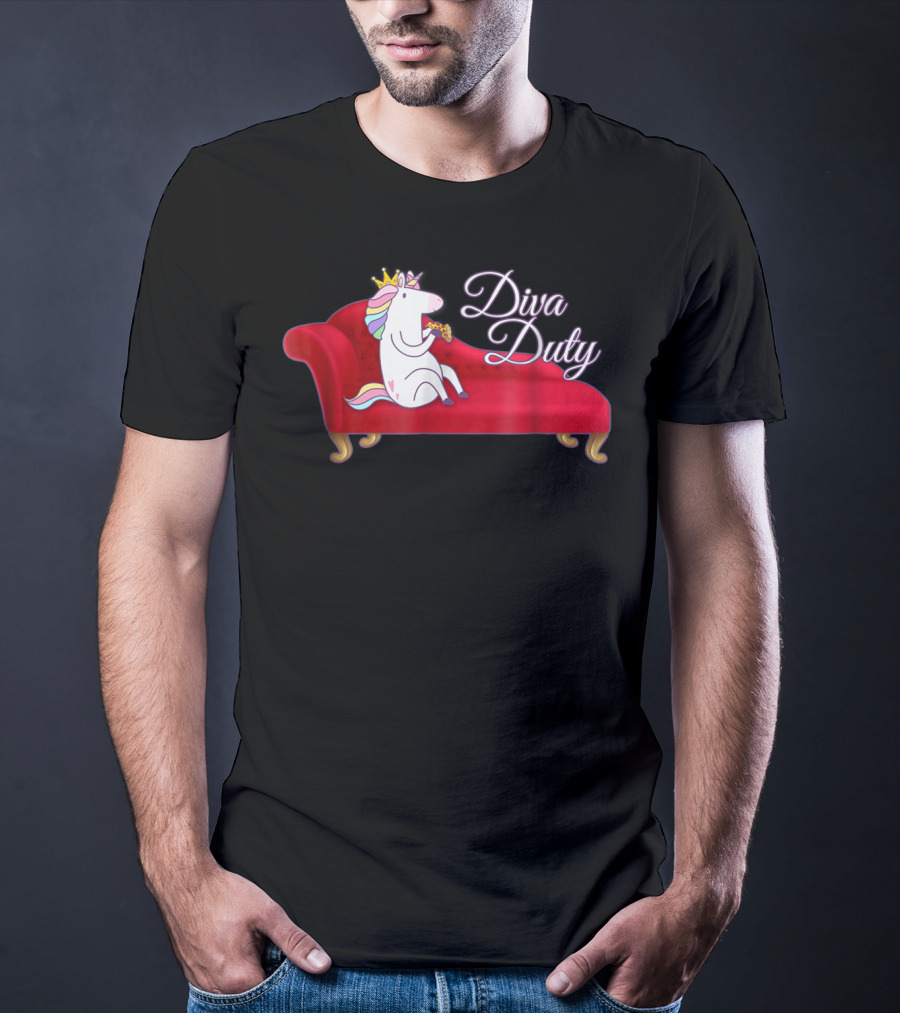 Diva Duty Unicorn Princess Horse Queen Funny Couch T-Shirt