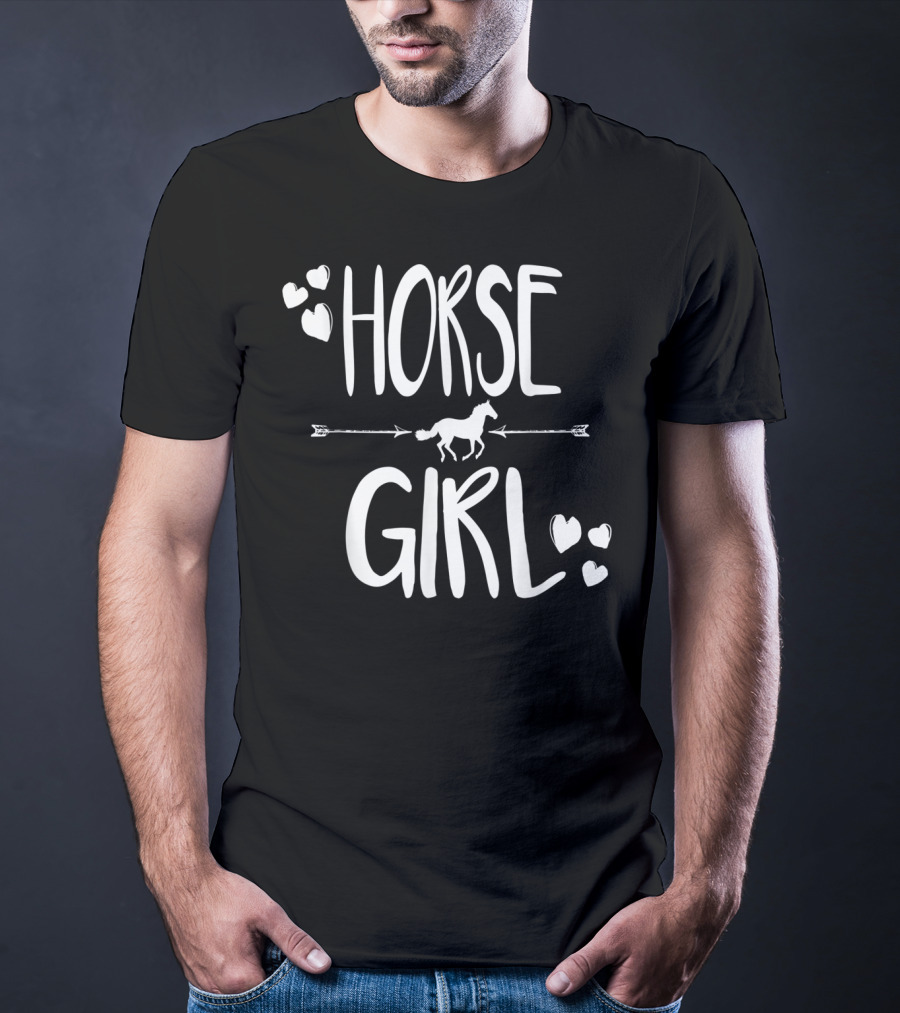 Horse Girl Equestrian Passion With Hearts And Arrow Accents T-Shirt