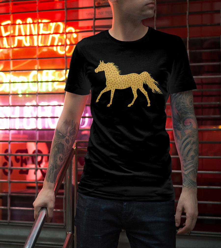 Cute Horse Pepperoni Pizza T-Shirt